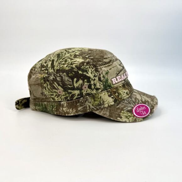 Real Tree Women's Camouflage Hat Pink/Green Hunting Camo Strap Back Military Cap - Picture 2 of 10